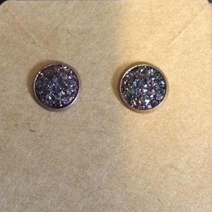 Purple druzy earrings